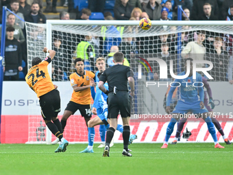 Jordan Cousins (24 Cambridge United) shoots over the bar early on during the Sky Bet League 1 match between Peterborough and Cambridge Unite...