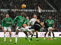 Jerry Yates of Derby County scores an overhead kick to make it 1-0 during the Sky Bet Championship match between Derby County and Plymouth A...