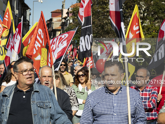 A workers' strike, called by the CGTP union unit, takes place in Porto and Lisbon, where workers demonstrate for better pensions, wages, and...