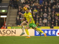 Emiliano Marcondes of Norwich City misses a header on goal during the Sky Bet Championship match between Norwich City and Bristol City at Ca...