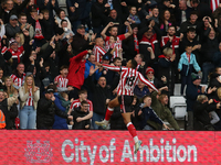 Wilson Isidor celebrates Sunderland's first goal during the Sky Bet Championship match between Sunderland and Coventry City at the Stadium O...