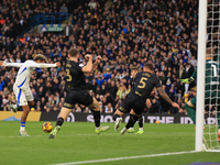 Jayden Bogle of Leeds United scores his team's first goal during the Sky Bet Championship match between Leeds United and Queens Park Rangers...