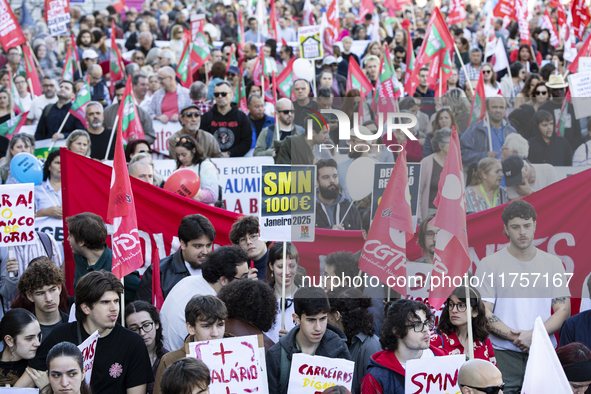 A workers' strike, called by the CGTP union unit, takes place in Porto and Lisbon, where workers demonstrate for better pensions, wages, and...