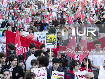 A workers' strike, called by the CGTP union unit, takes place in Porto and Lisbon, where workers demonstrate for better pensions, wages, and...