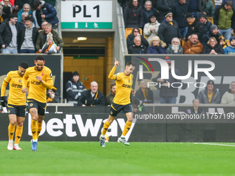 During the Premier League match between Wolverhampton Wanderers and Southampton at Molineux in Wolverhampton, England, on November 9, 2024....