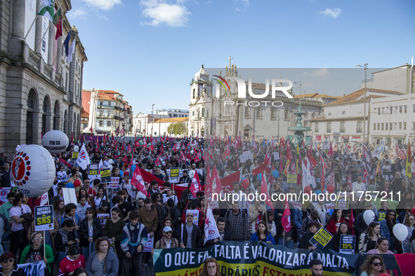 A workers' strike, called by the CGTP union unit, takes place in Porto and Lisbon, where workers demonstrate for better pensions, wages, and...