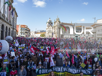 A workers' strike, called by the CGTP union unit, takes place in Porto and Lisbon, where workers demonstrate for better pensions, wages, and...