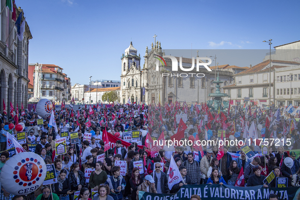 A workers' strike, called by the CGTP union unit, takes place in Porto and Lisbon, where workers demonstrate for better pensions, wages, and...