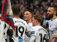 Jerry Yates of Derby County celebrates with his teammates after scoring a goal during the Sky Bet Championship match between Derby County an...