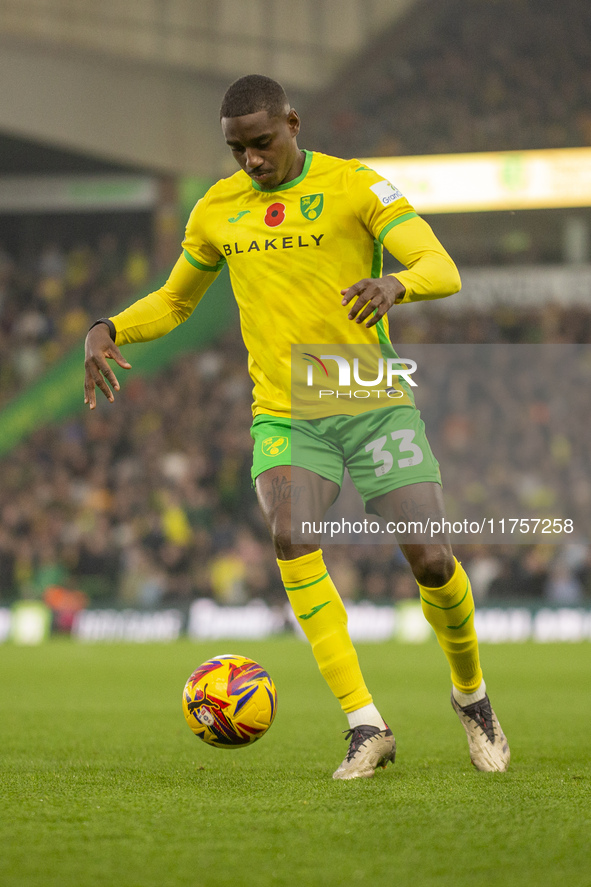 Jose Cordoba of Norwich City is on the ball during the Sky Bet Championship match between Norwich City and Bristol City at Carrow Road in No...