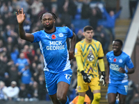 Ricky Jade Jones (17 Peterborough United) celebrates after scoring the team's first goal, making it 1-0, during the Sky Bet League 1 match b...