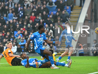 Kwame Poku (11 Peterborough United) scores a second goal during the Sky Bet League 1 match between Peterborough and Cambridge United at Lond...