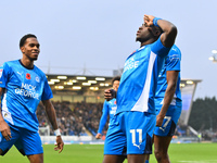 Kwame Poku (11 Peterborough United) celebrates after scoring the team's second goal during the Sky Bet League 1 match between Peterborough a...