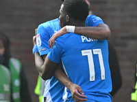 Kwame Poku (11 Peterborough United) celebrates after scoring the team's third goal during the Sky Bet League 1 match between Peterborough an...