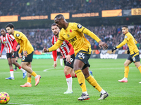 Toti Gomes of Wolves is in defensive action during the Premier League match between Wolverhampton Wanderers and Southampton at Molineux in W...