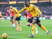 Toti Gomes of Wolves is in defensive action during the Premier League match between Wolverhampton Wanderers and Southampton at Molineux in W...