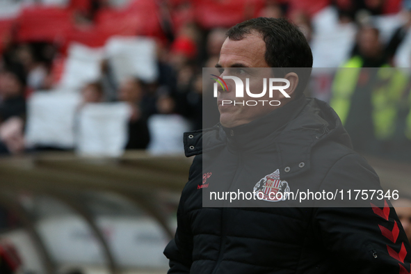 Sunderland Head Coach Regis Le Bris is present during the Sky Bet Championship match between Sunderland and Coventry City at the Stadium Of...