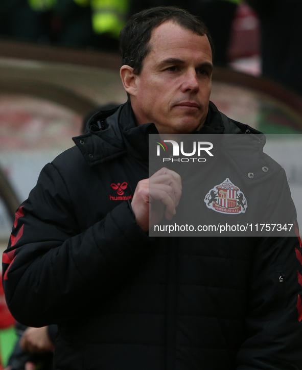 Sunderland Head Coach Regis Le Bris is present during the Sky Bet Championship match between Sunderland and Coventry City at the Stadium Of...