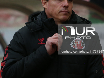 Sunderland Head Coach Regis Le Bris is present during the Sky Bet Championship match between Sunderland and Coventry City at the Stadium Of...