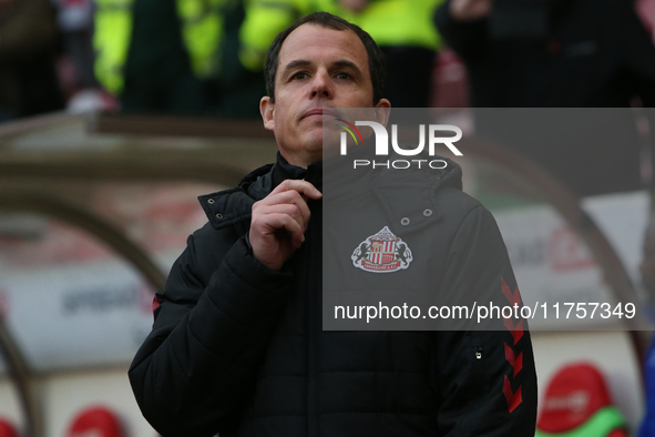 Sunderland Head Coach Regis Le Bris is present during the Sky Bet Championship match between Sunderland and Coventry City at the Stadium Of...