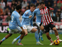 Sunderland's Patrick Roberts takes on Coventry City's defense during the Sky Bet Championship match between Sunderland and Coventry City at...