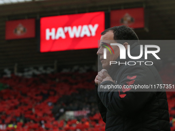 Sunderland Head Coach Regis Le Bris is present during the Sky Bet Championship match between Sunderland and Coventry City at the Stadium Of...