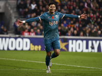 Evanilson of Bournemouth celebrates his goal during the Premier League match between Brentford and Bournemouth at the Gtech Community Stadiu...