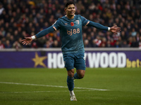 Evanilson of Bournemouth celebrates his goal during the Premier League match between Brentford and Bournemouth at the Gtech Community Stadiu...