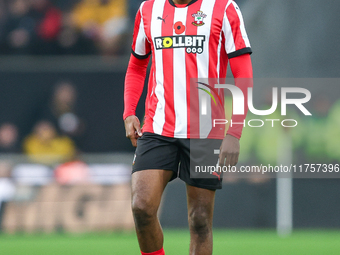 Joe Aribo of Southampton participates in the Premier League match between Wolverhampton Wanderers and Southampton at Molineux in Wolverhampt...