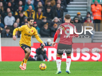 Rayan Ait-Nouri of Wolves is in action during the Premier League match between Wolverhampton Wanderers and Southampton at Molineux in Wolver...