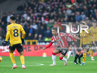 Cameron Archer of Southampton is in action during the Premier League match between Wolverhampton Wanderers and Southampton at Molineux in Wo...