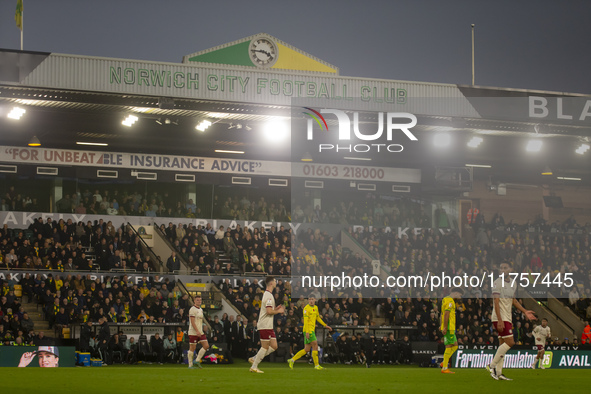 A general view of Norwich City Football Club stadium during the Sky Bet Championship match between Norwich City and Bristol City at Carrow R...