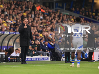 Daniel Farke, Leeds United manager, during the Sky Bet Championship match between Leeds United and Queens Park Rangers at Elland Road in Lee...