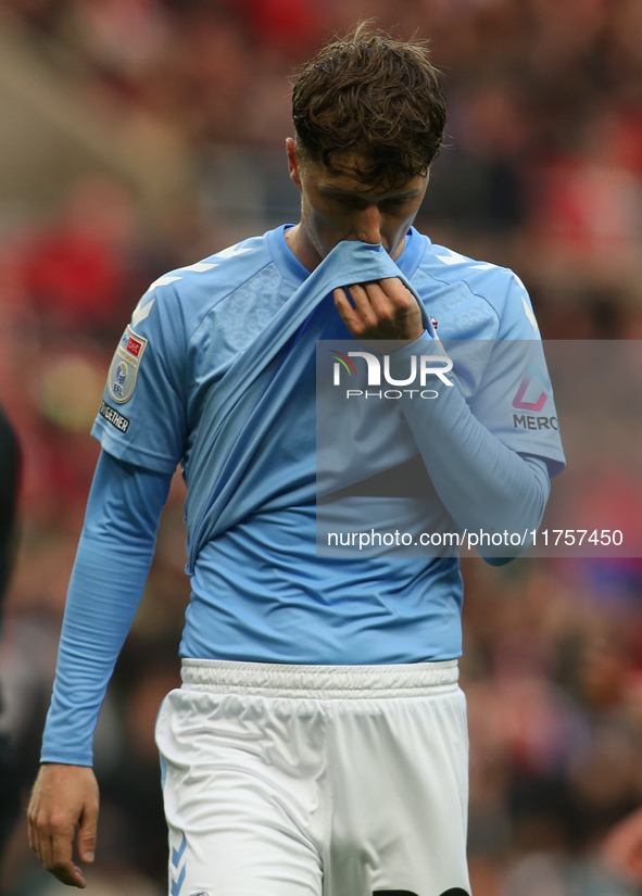 Victor Torp of Coventry City shows dejection during the Sky Bet Championship match between Sunderland and Coventry City at the Stadium Of Li...