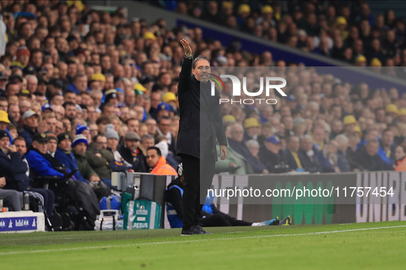 Marti Cifuentes, QPR manager, is present during the Sky Bet Championship match between Leeds United and Queens Park Rangers at Elland Road i...