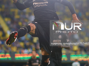 Ilias Akhomach of Villarreal CF celebrates after scoring the team's first goal during the LaLiga EA Sports match between Villarreal CF and D...