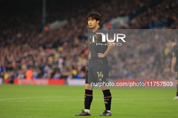 Koki Saito (QPR) participates in the Sky Bet Championship match between Leeds United and Queens Park Rangers at Elland Road in Leeds, United...