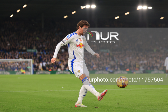 Joe Rothwell (Leeds United) participates in the Sky Bet Championship match between Leeds United and Queens Park Rangers at Elland Road in Le...