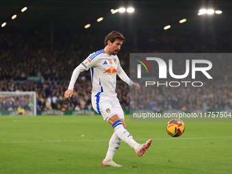 Joe Rothwell (Leeds United) participates in the Sky Bet Championship match between Leeds United and Queens Park Rangers at Elland Road in Le...