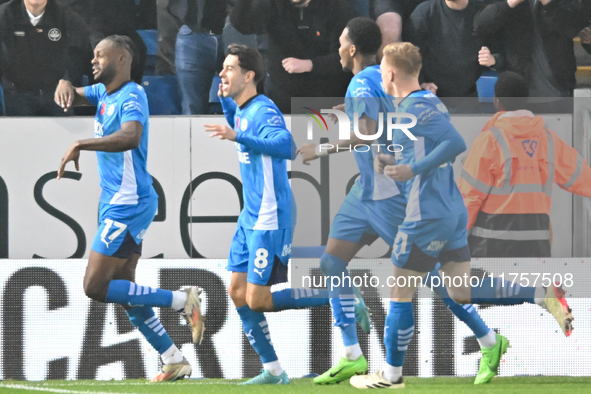 Ryan De Havilland (8 Peterborough United) celebrates after scoring the team's fifth goal during the Sky Bet League 1 match between Peterboro...