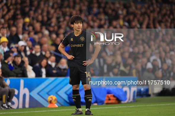 Koki Saito (QPR) participates in the Sky Bet Championship match between Leeds United and Queens Park Rangers at Elland Road in Leeds, United...