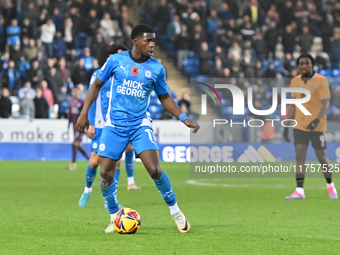 Kwame Poku (11 Peterborough United) controls the ball during the Sky Bet League 1 match between Peterborough and Cambridge United in Peterbo...