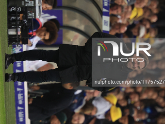 Daniel Farke, Leeds United manager, during the Sky Bet Championship match between Leeds United and Queens Park Rangers at Elland Road in Lee...