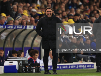 Daniel Farke, Leeds United manager, during the Sky Bet Championship match between Leeds United and Queens Park Rangers at Elland Road in Lee...