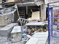 A heavily damaged building, hit by an Israeli strike, stands during a media tour organized by the Hezbollah press office to the sites of ove...