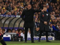 Daniel Farke, Leeds United manager, during the Sky Bet Championship match between Leeds United and Queens Park Rangers at Elland Road in Lee...