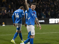 Louie Barry #20 of Stockport County F.C. celebrates his goal during the Sky Bet League 1 match between Stockport County and Bolton Wanderers...