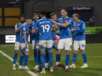 Louie Barry #20 of Stockport County F.C. celebrates his goal during the Sky Bet League 1 match between Stockport County and Bolton Wanderers...