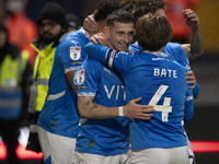 Louie Barry #20 of Stockport County F.C. celebrates his goal during the Sky Bet League 1 match between Stockport County and Bolton Wanderers...