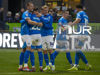 Fraser Horsfall #6 of Stockport County F.C. celebrates his goal during the Sky Bet League 1 match between Stockport County and Bolton Wander...